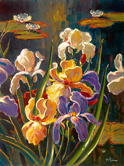 Bob Pejman Irises at Sunset